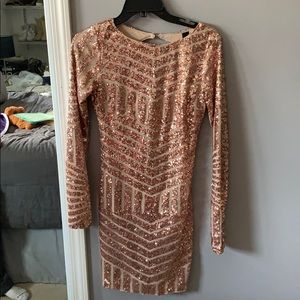 Gold sequin dress